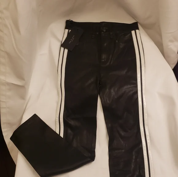 Rag & Bone Black Lamb Leather Cigarette Pants NWT!